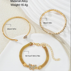 Butterfly Crystal Bracelet Set – Belle Marisol, view 2