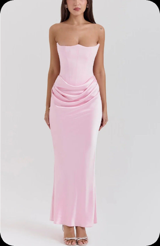 Valentina strapless corset-back satin gown – Belle Marisol occasion dress, view 27