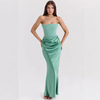 Valentina strapless corset-back satin gown – Belle Marisol occasion dress, view 4