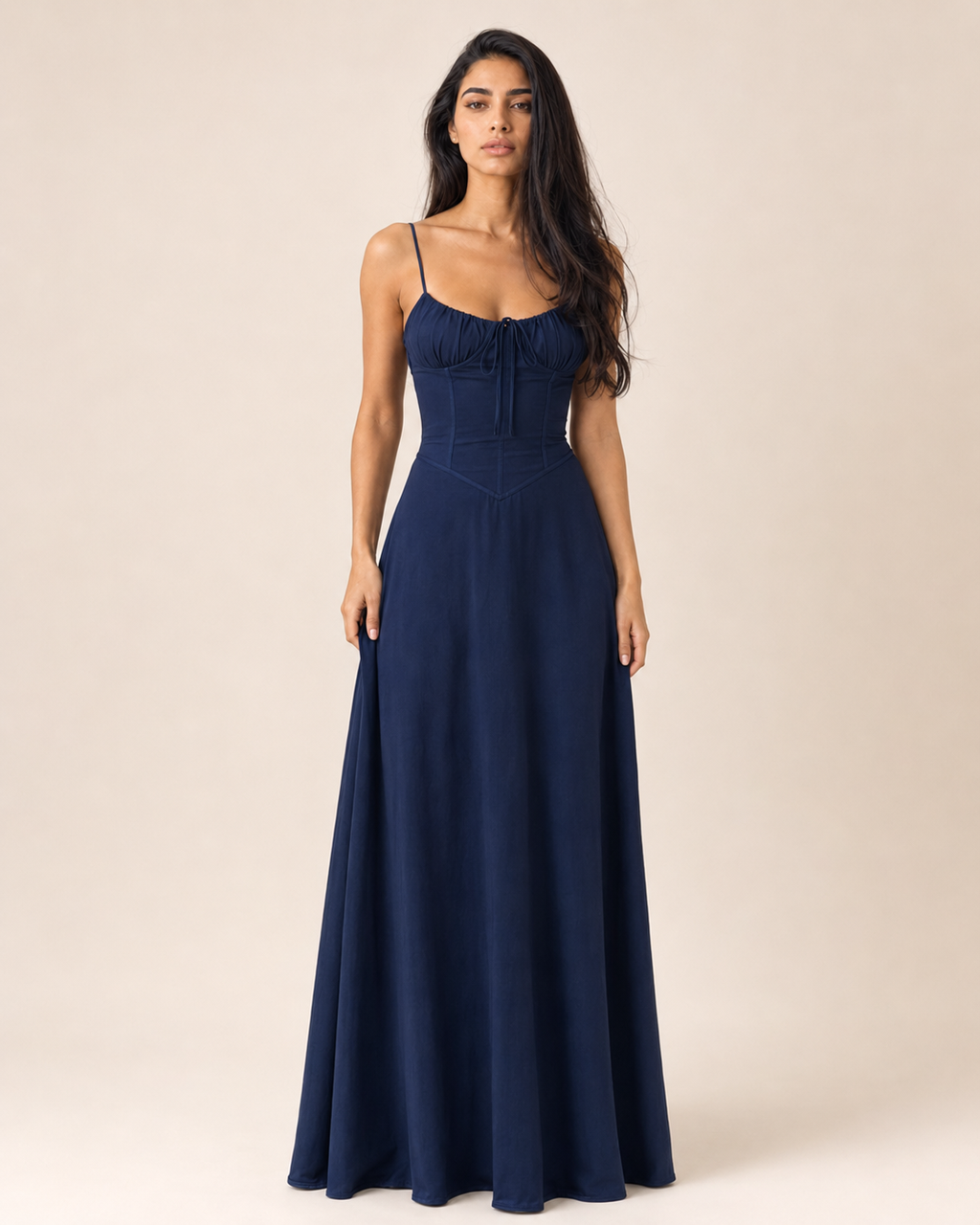 Posy | Tie-Waist A-Line Midi Dress