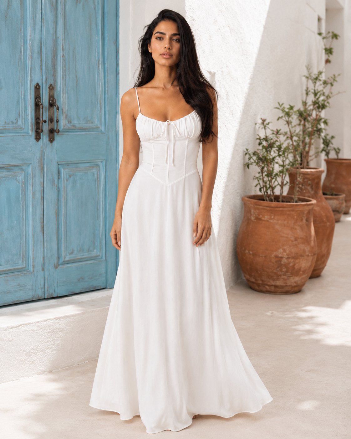 Posy | Tie-Waist A-Line Midi Dress