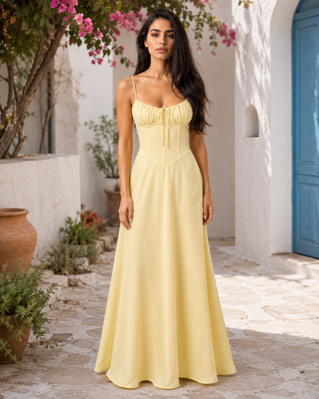 Posy | Tie-Waist A-Line Midi Dress
