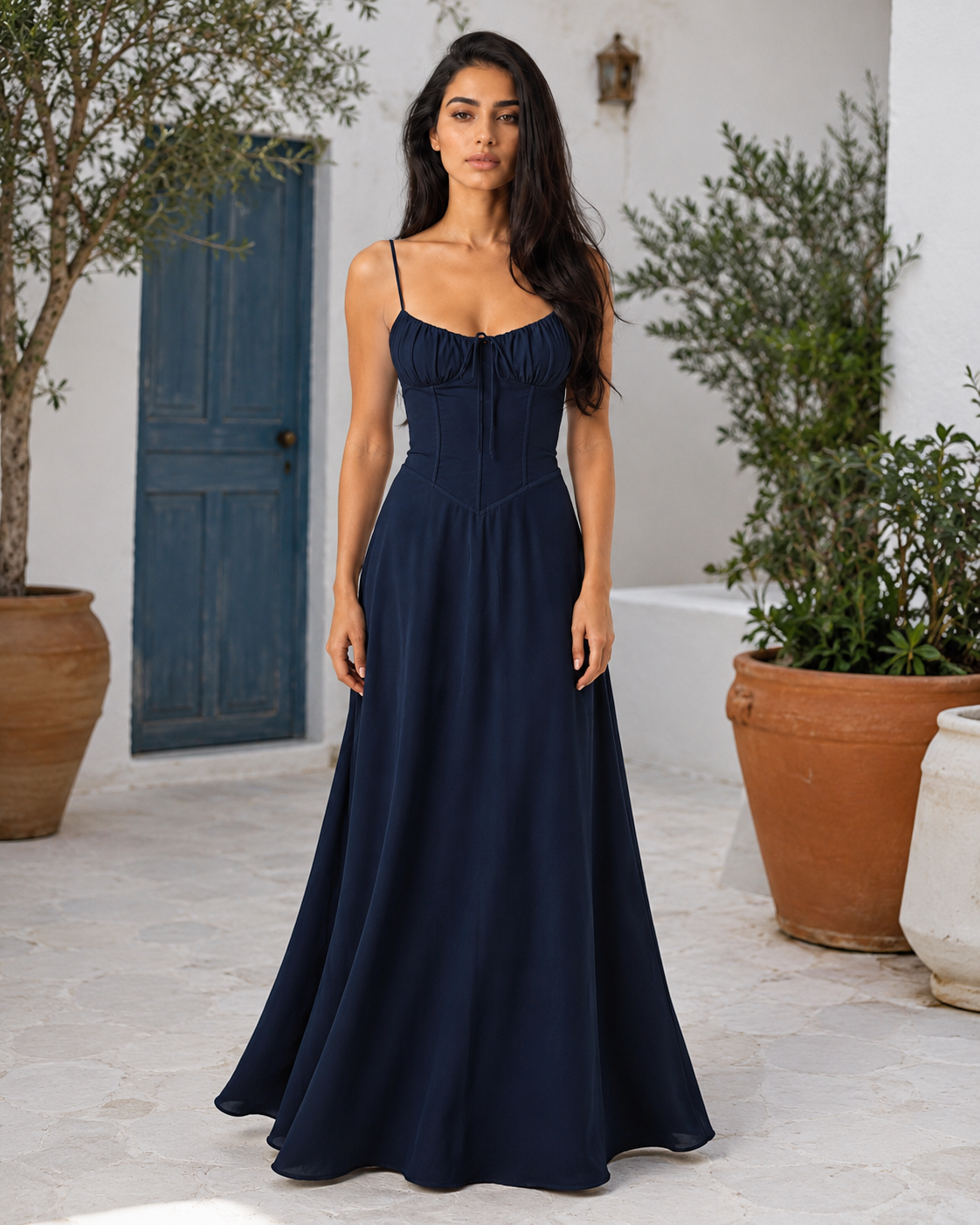 Posy | Tie-Waist A-Line Midi Dress