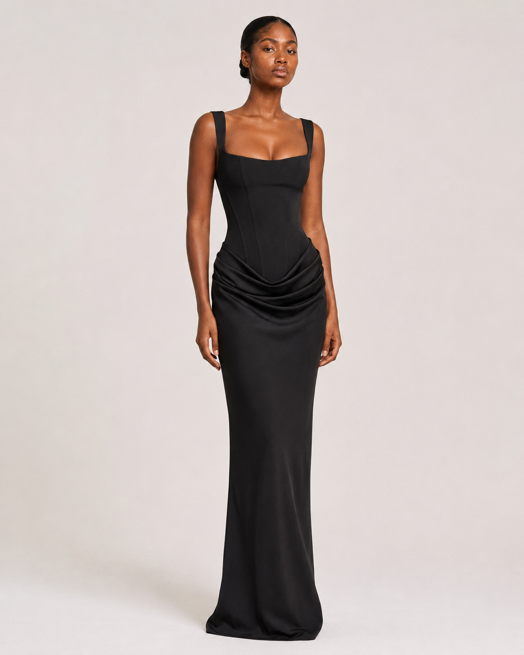 Mila | Square-Neck Bodycon Maxi Dress