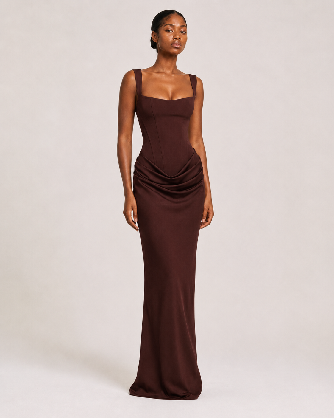 Mila | Square-Neck Bodycon Maxi Dress