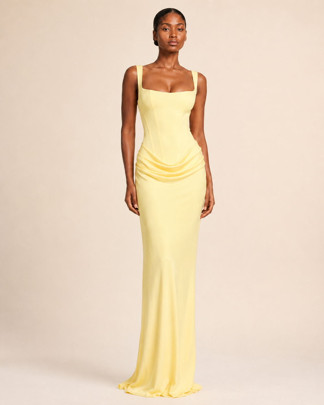 Mila | Square-Neck Bodycon Maxi Dress