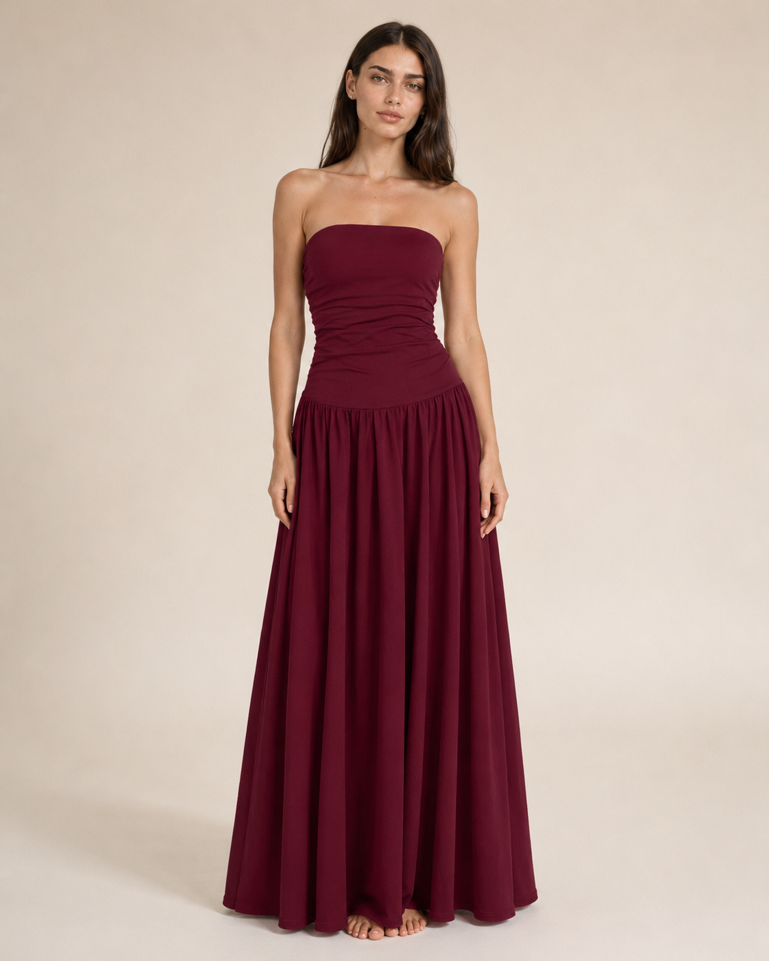 Nova | Ruched Slim-Fit Column Gown