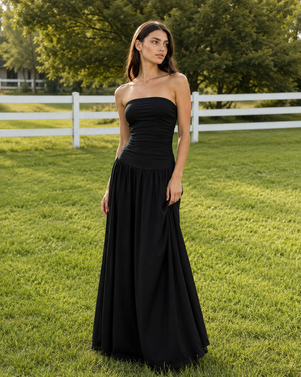 Nova | Ruched Slim-Fit Column Gown