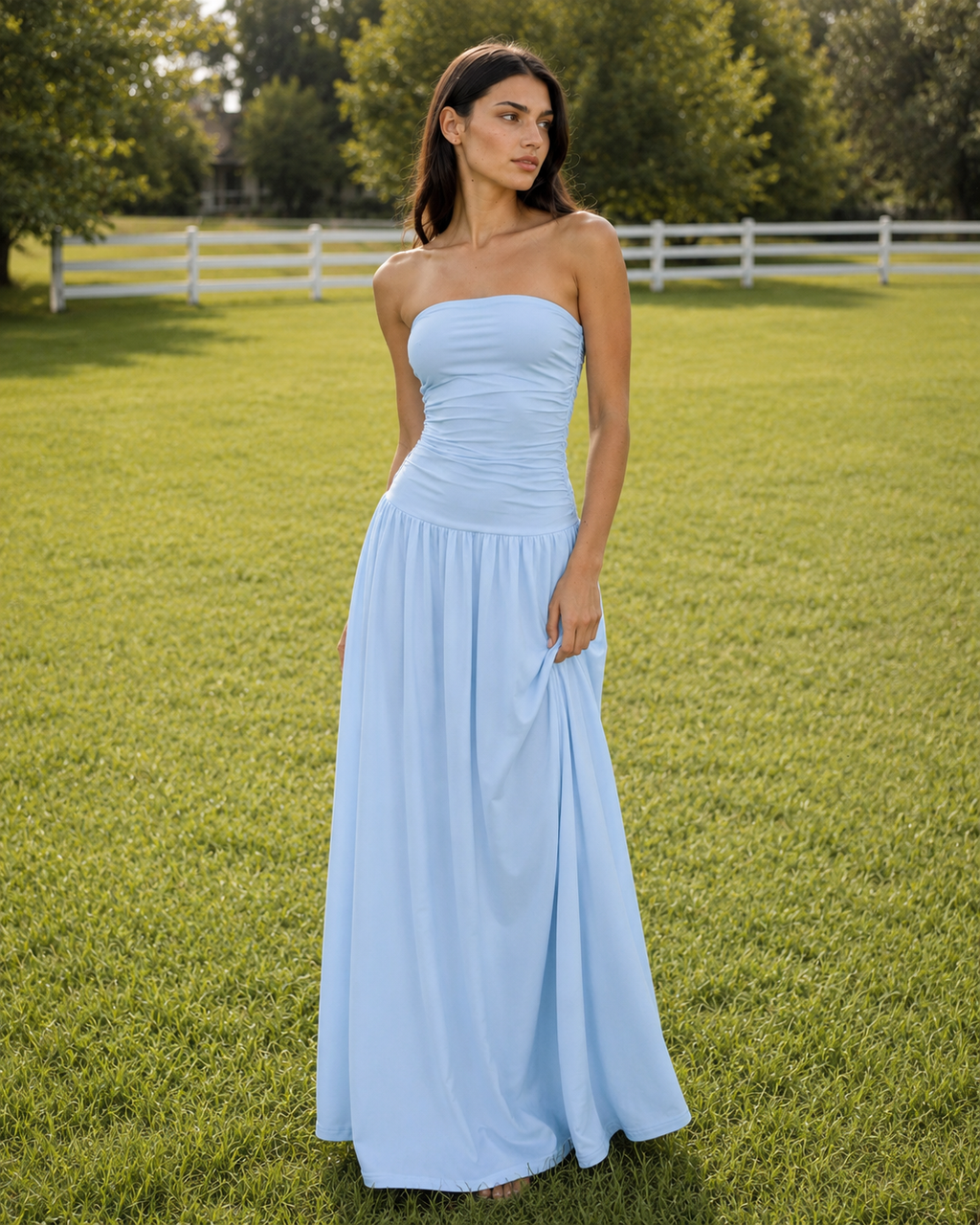 Nova | Ruched Slim-Fit Column Gown