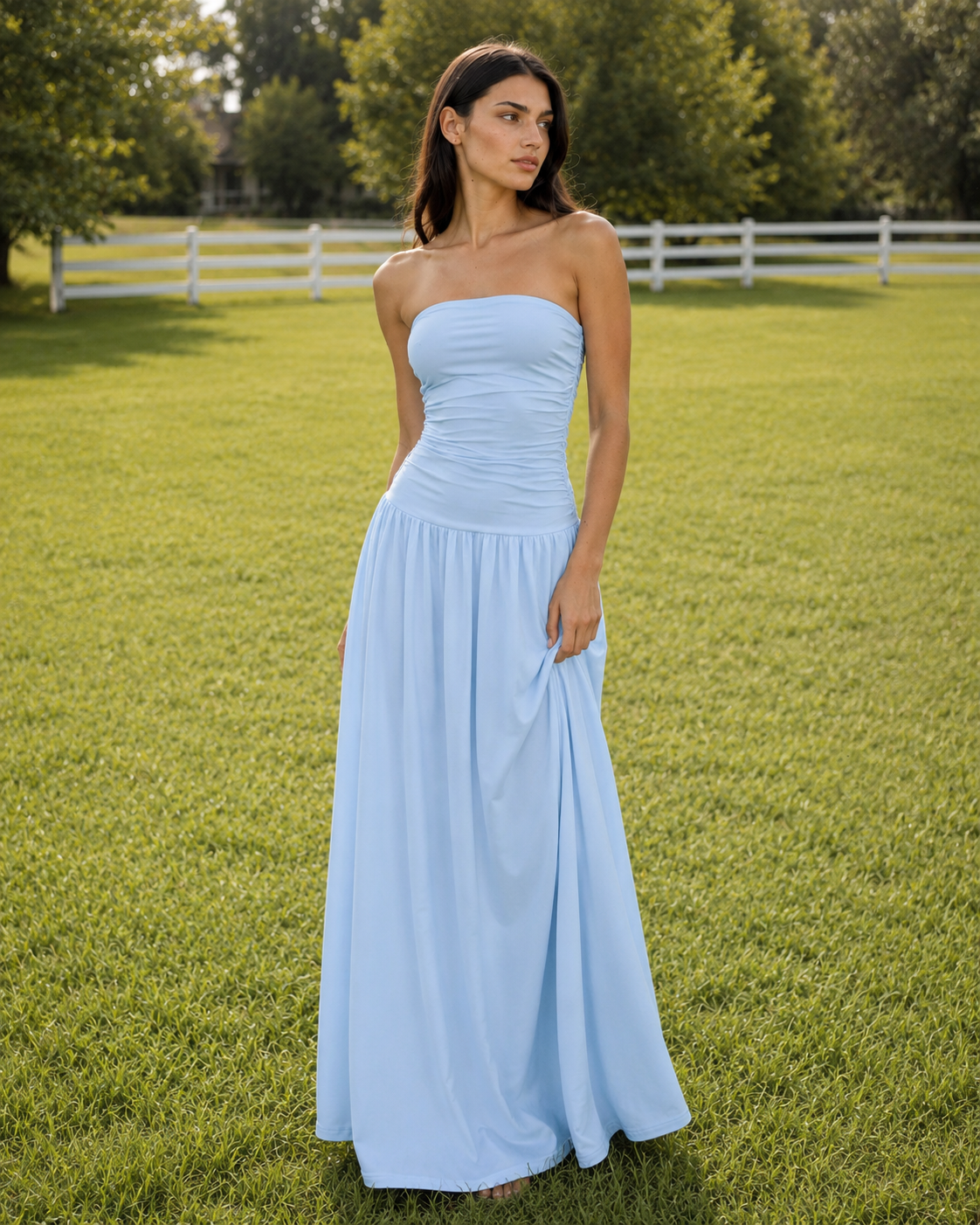 Nova | Ruched Slim-Fit Column Gown
