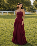 Nova | Ruched Slim-Fit Column Gown