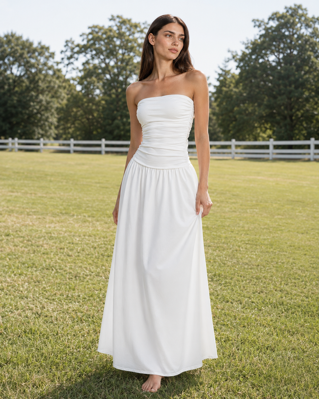 Nova | Ruched Slim-Fit Column Gown