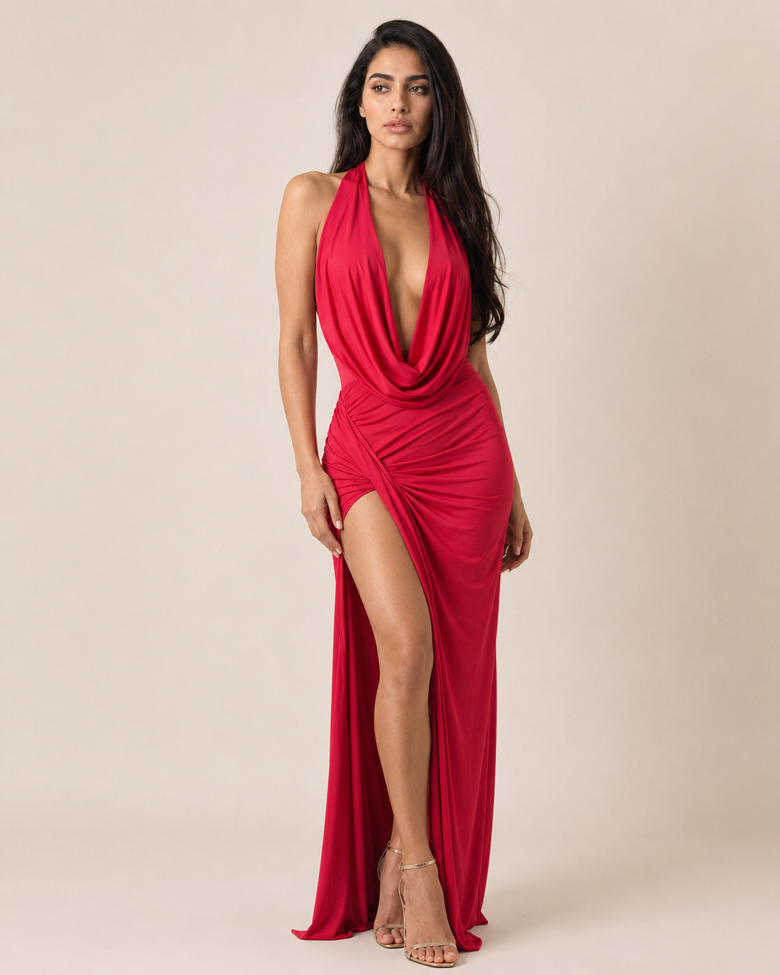 Scarlett | Deep-V Backless Gown