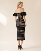 Faye | Lace Wrap Midi Dress
