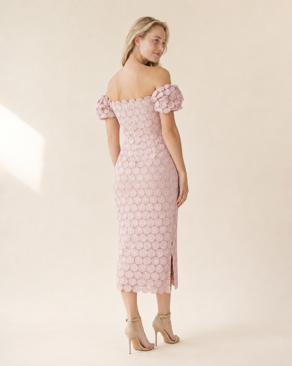 Faye | Lace Wrap Midi Dress