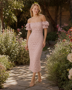 Faye | Lace Wrap Midi Dress