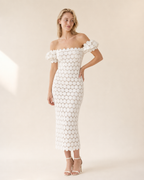 Faye | Lace Wrap Midi Dress