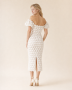 Faye | Lace Wrap Midi Dress