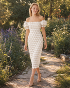 Faye | Lace Wrap Midi Dress