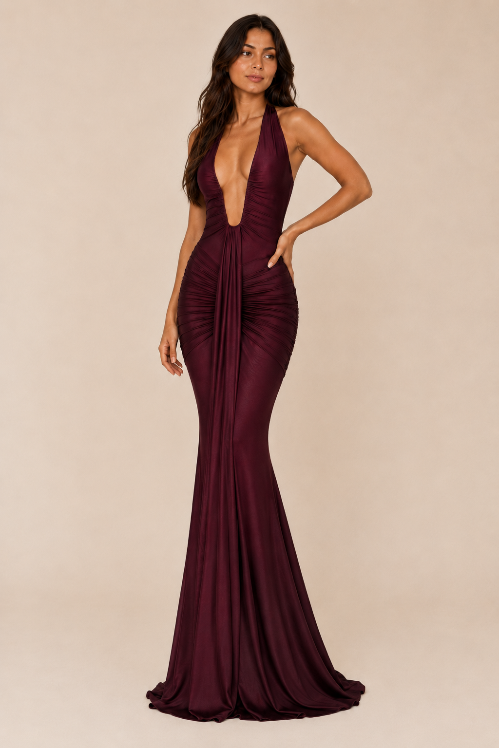 Reign | Ruched Satin Mermaid Gown