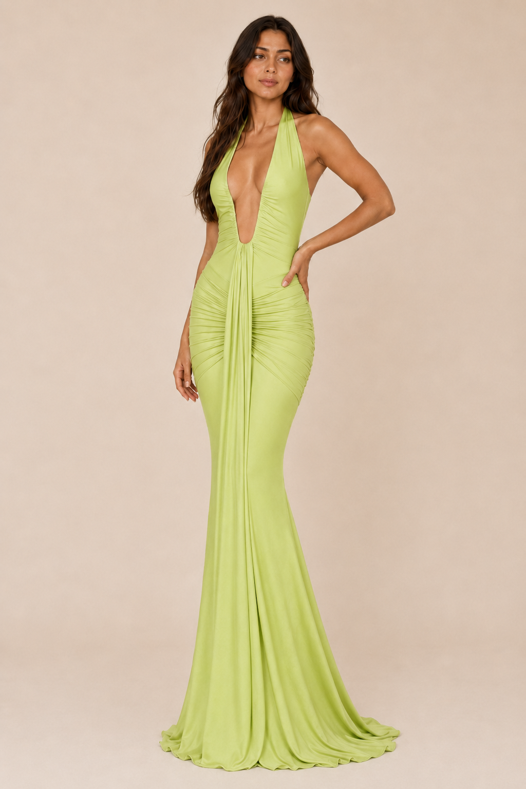 Reign | Ruched Satin Mermaid Gown