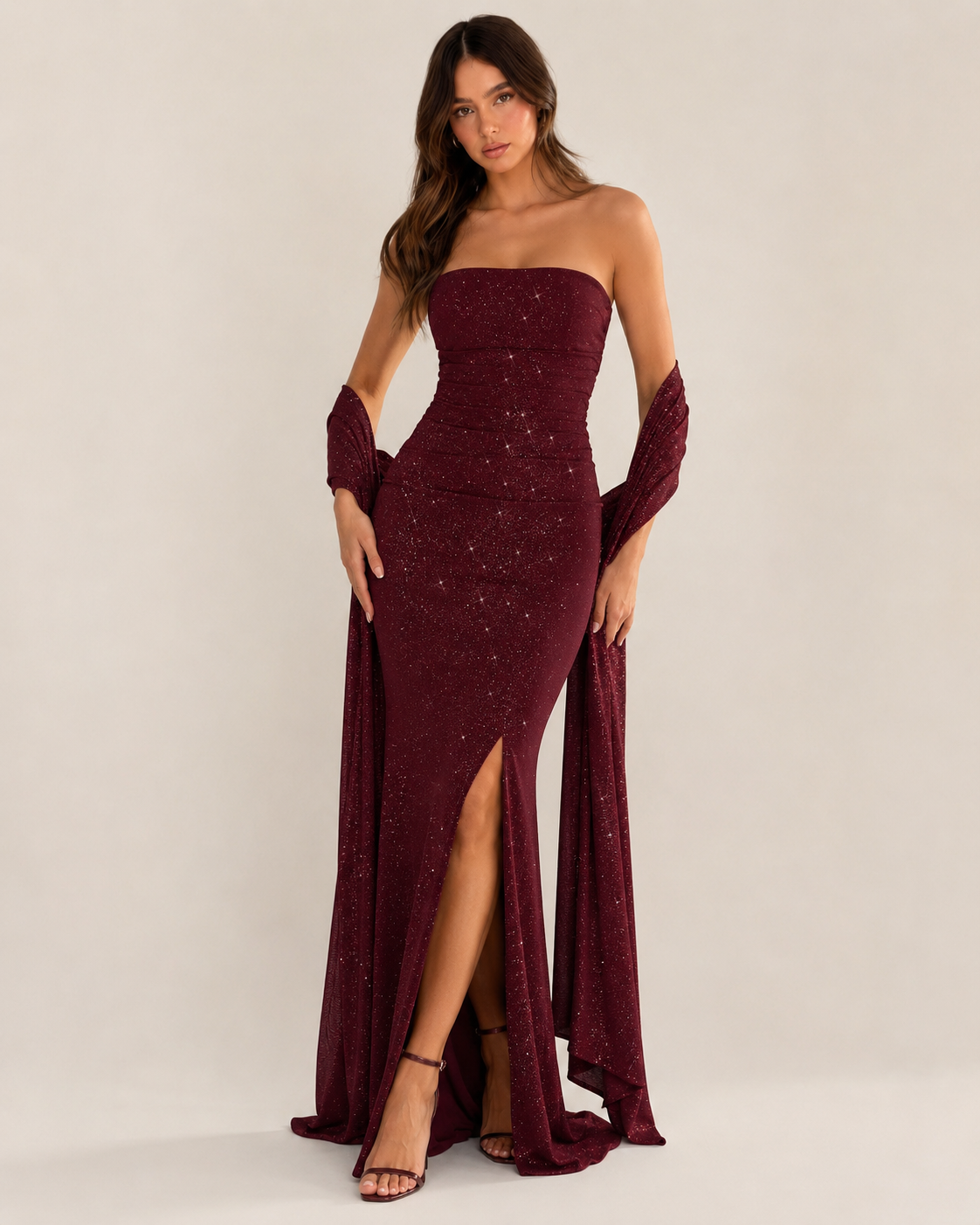 Sienna | High-Slit Bodycon Evening Gown