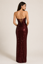 Gigi | Sequined Sleeveless Evening Gown