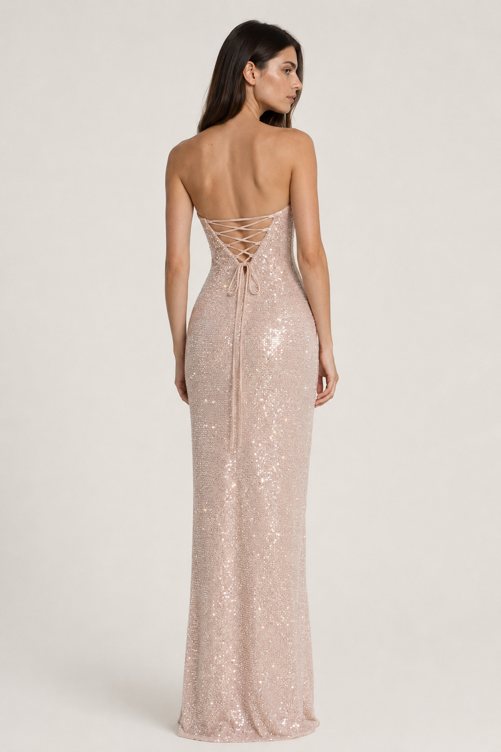 Gigi | Sequined Sleeveless Evening Gown