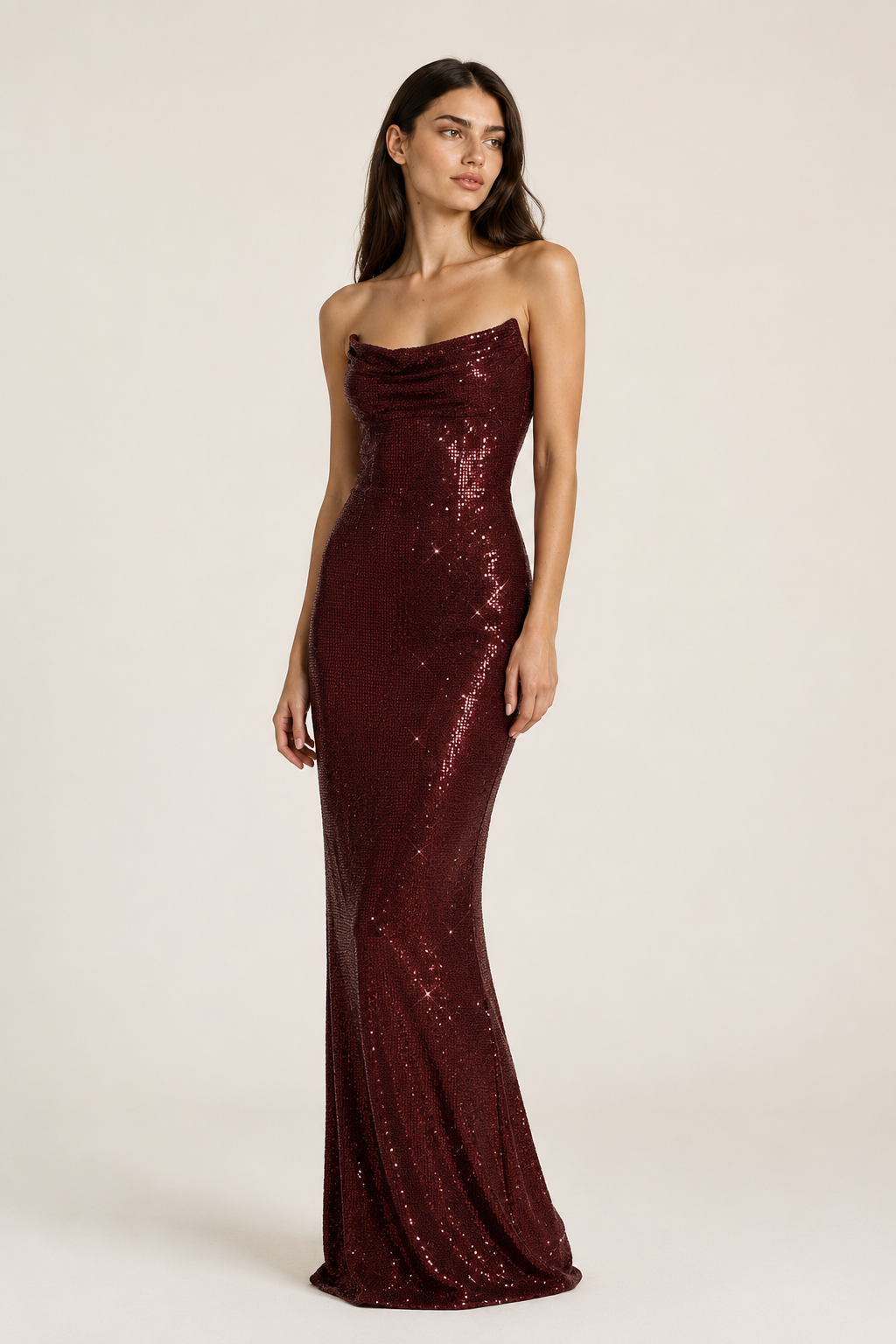Gigi | Sequined Sleeveless Evening Gown