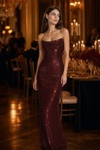 Gigi | Sequined Sleeveless Evening Gown
