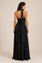 Mara | Halter Slit Midi Dress
