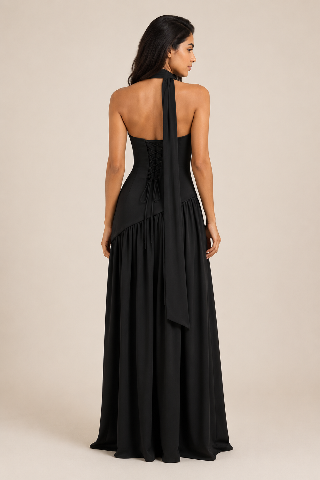 Mara | Halter Slit Midi Dress