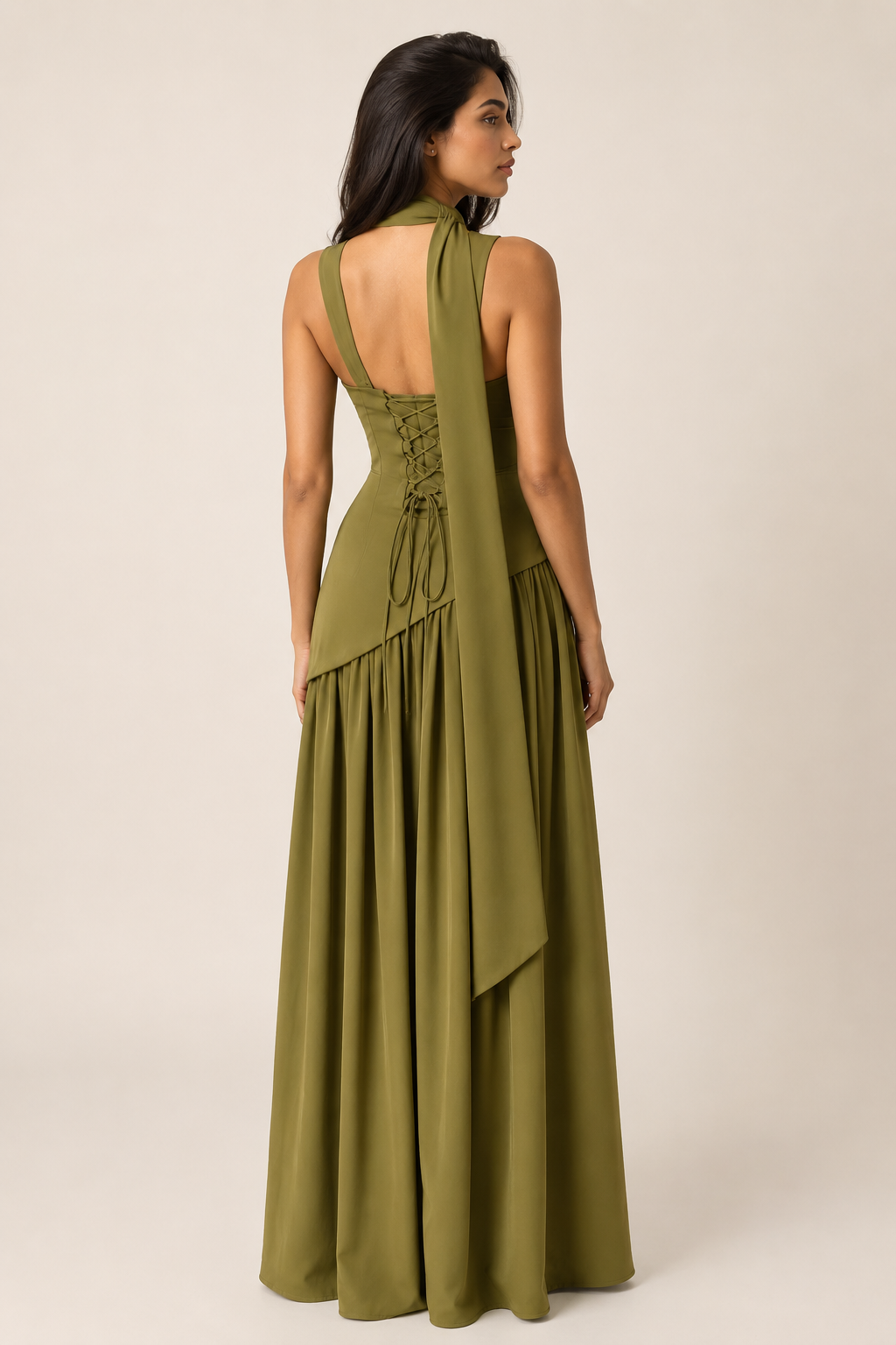 Mara | Halter Slit Midi Dress