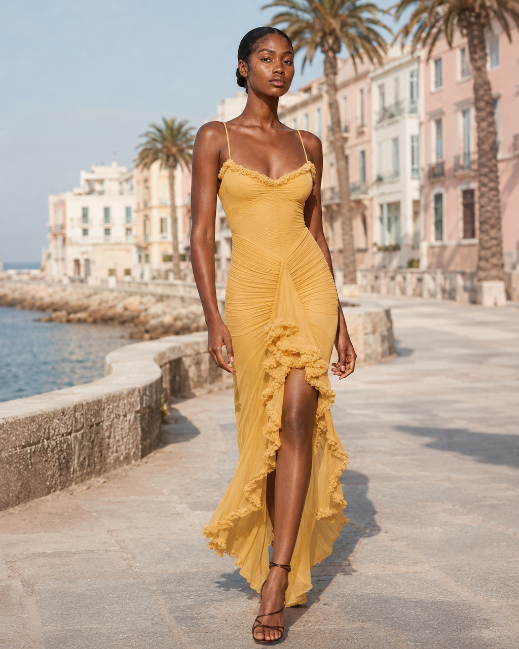 Lola | Ruffled Halter Mini Dress