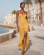 Lola | Ruffled Halter Mini Dress