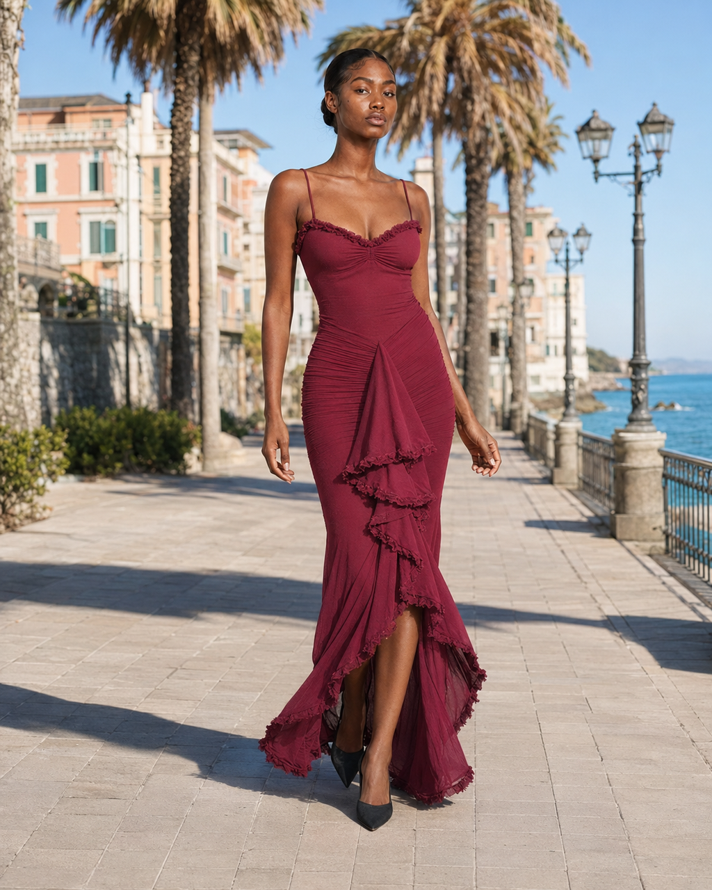 Lola | Ruffled Halter Mini Dress