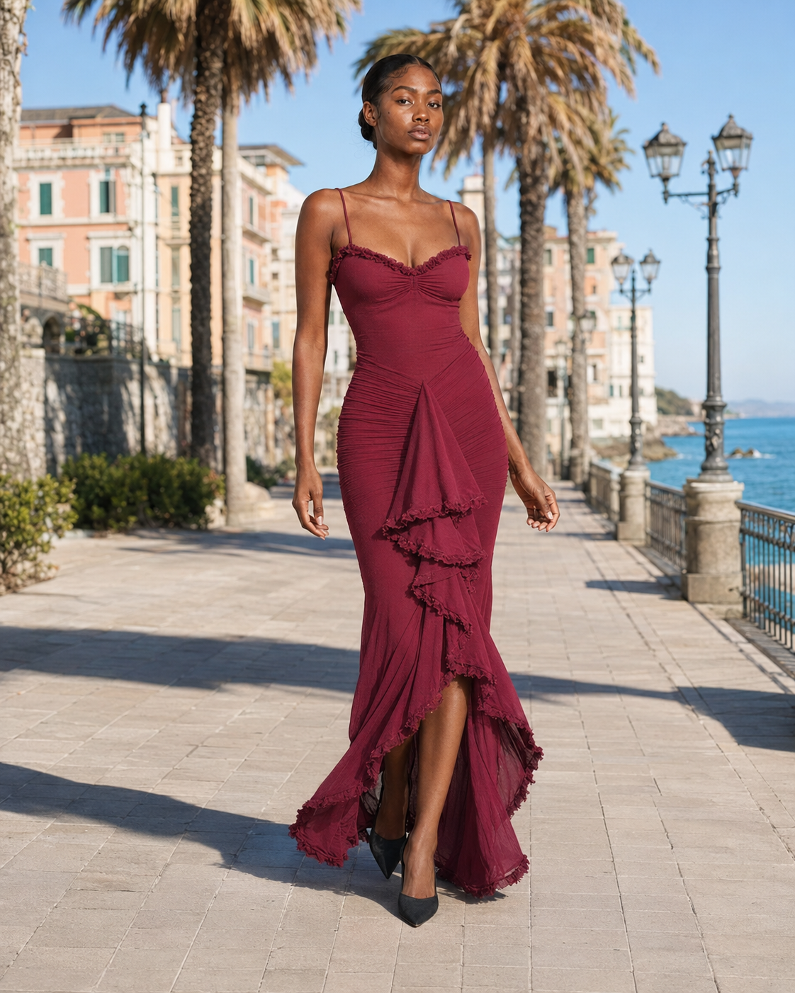 Lola | Ruffled Halter Mini Dress