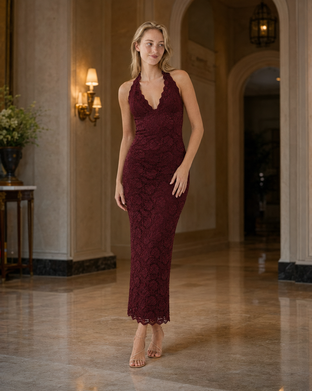 Esme | Halter Lace Cocktail Dress