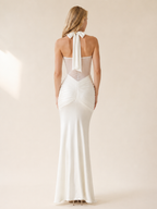 Talia | Halter Mesh Streamer Gown