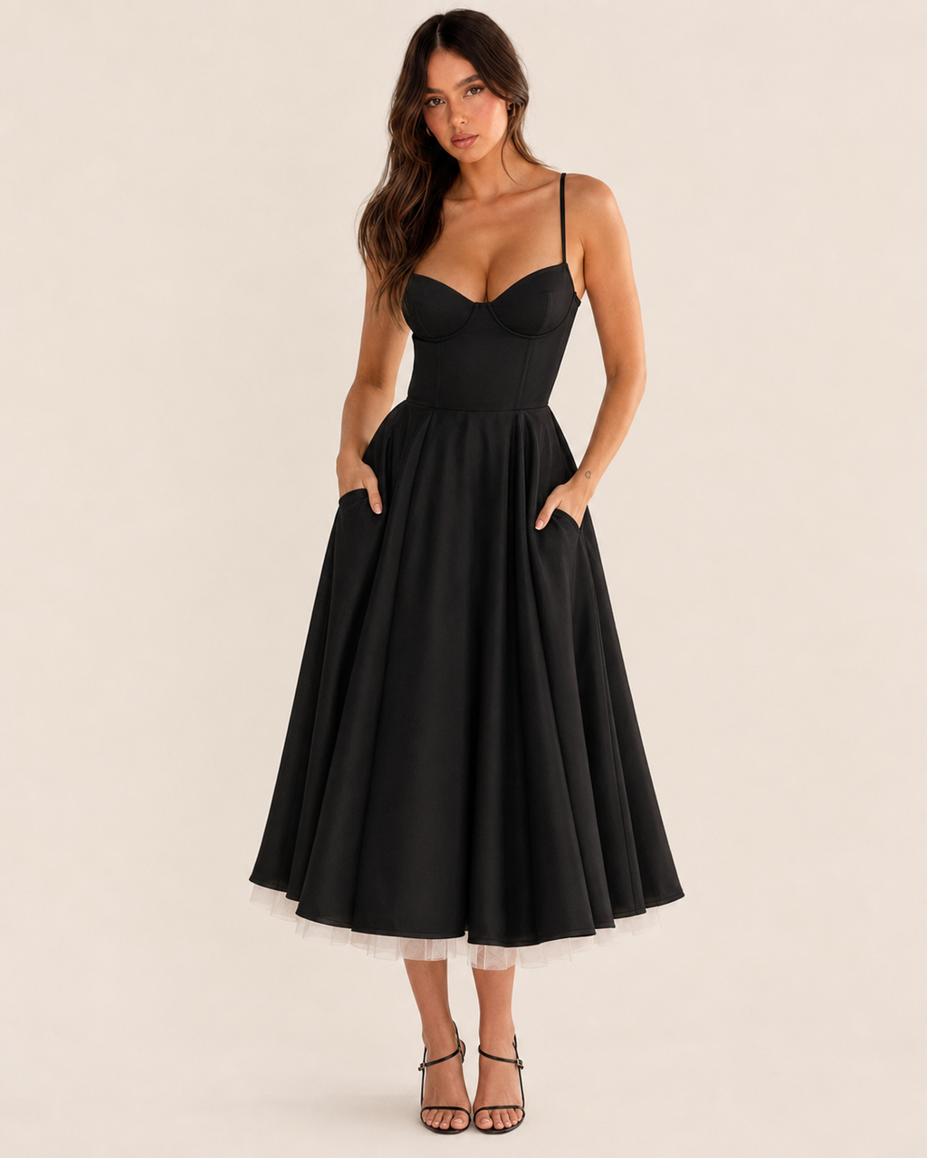 Skye | Double-Layer Mesh Slip Dress
