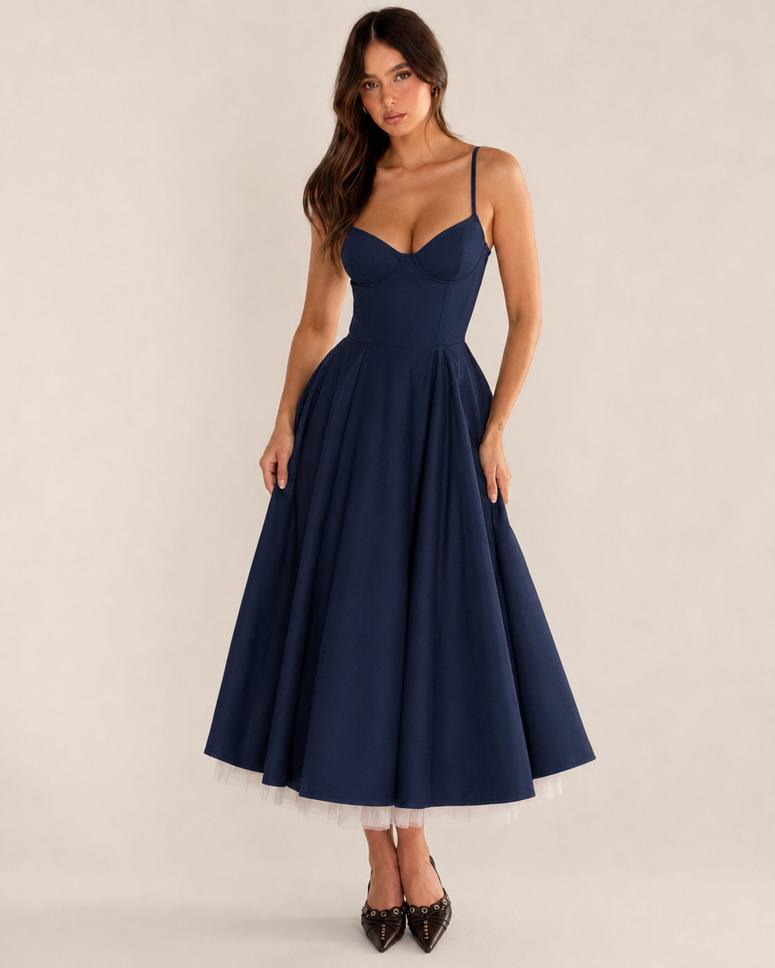 Skye | Double-Layer Mesh Slip Dress