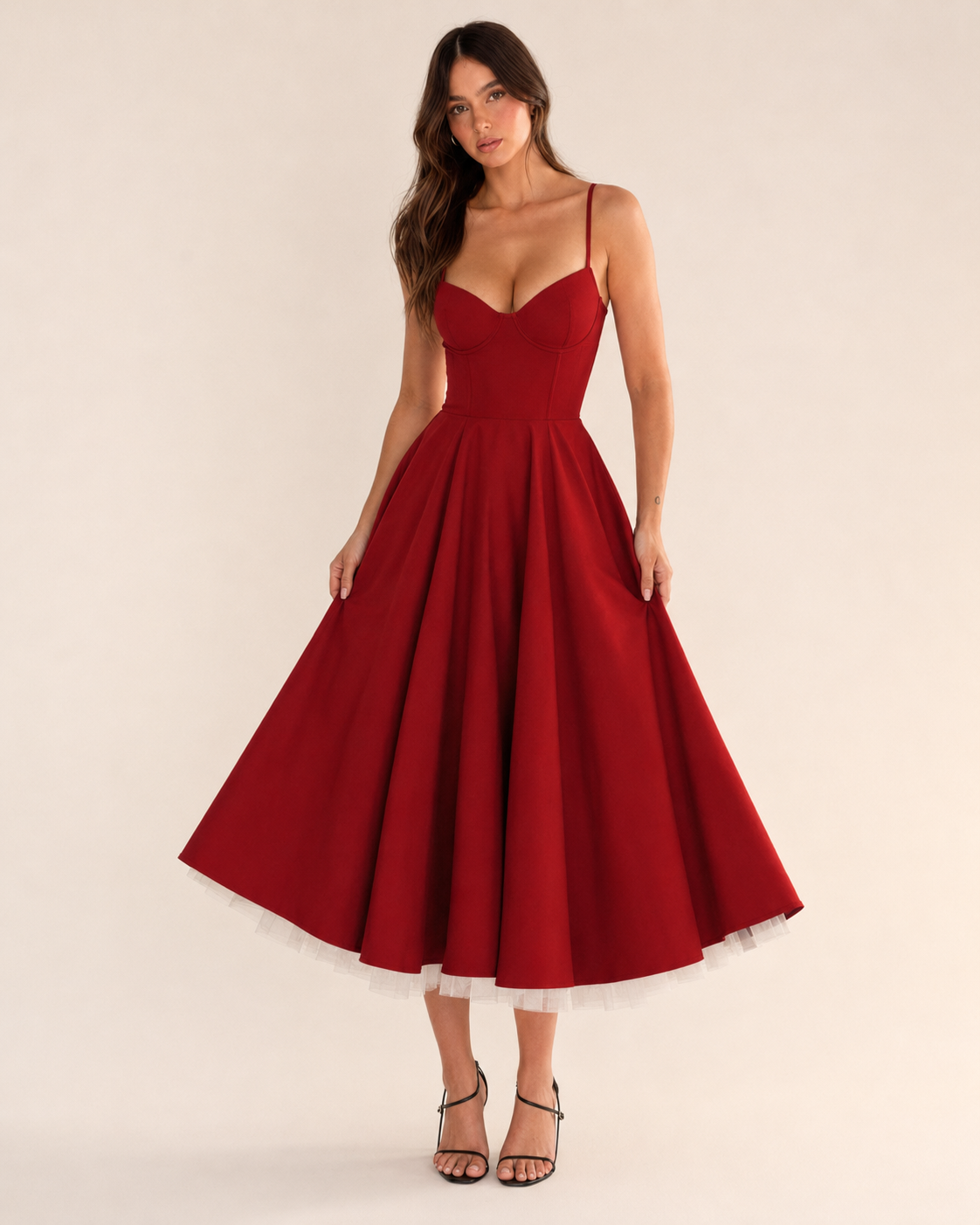 Skye | Double-Layer Mesh Slip Dress