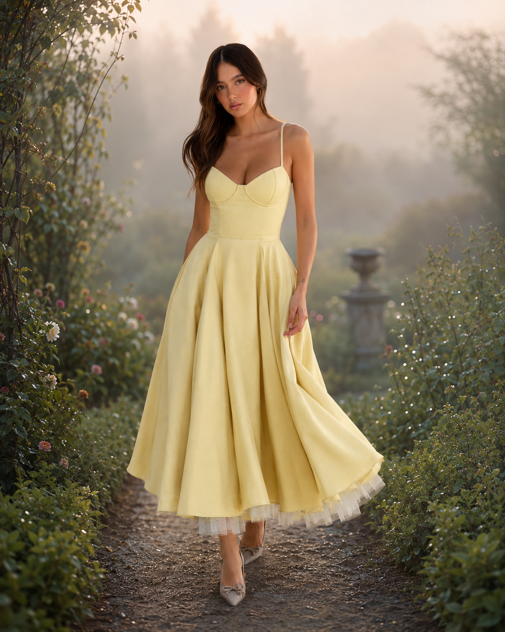 Skye | Double-Layer Mesh Slip Dress
