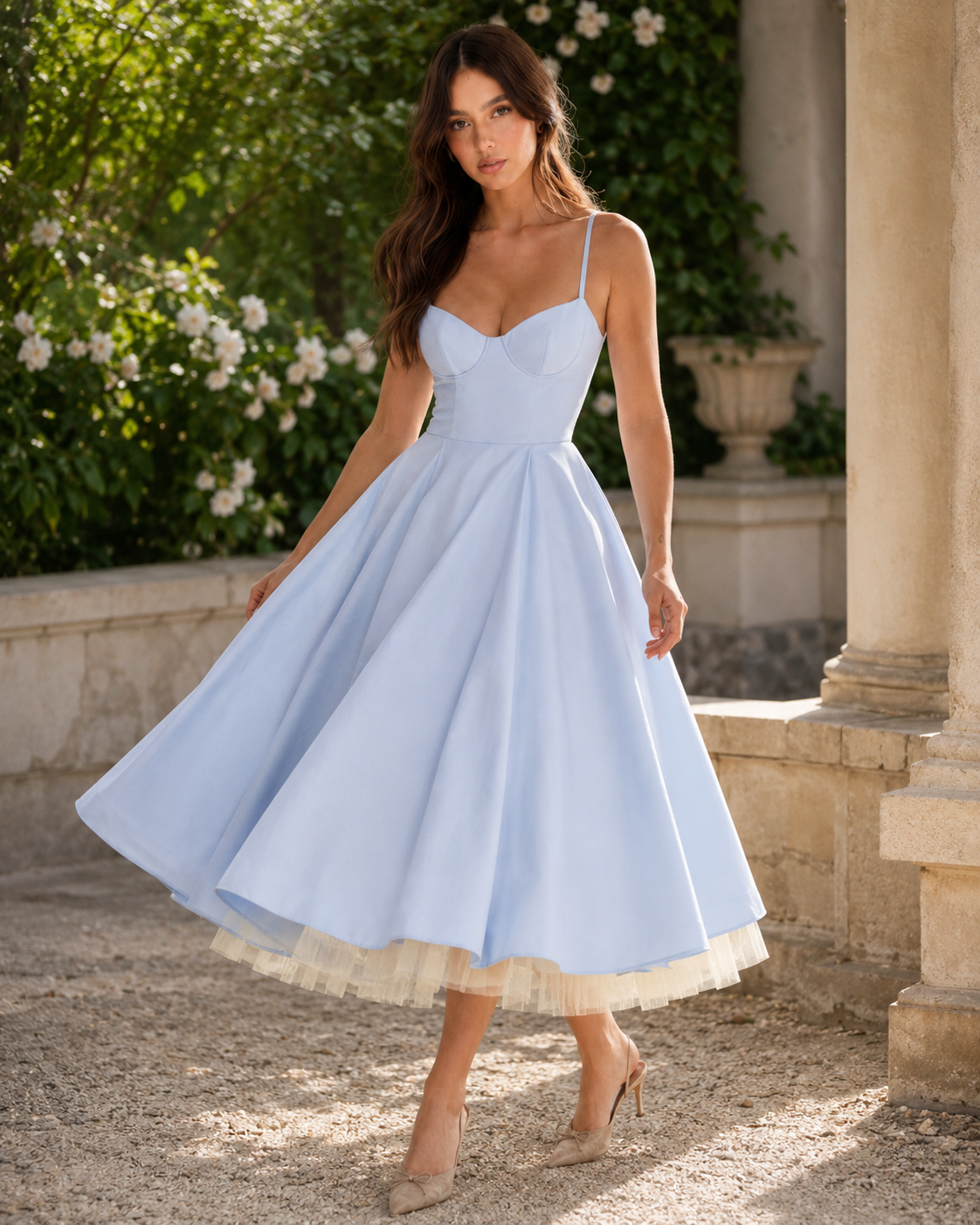 Skye | Double-Layer Mesh Slip Dress