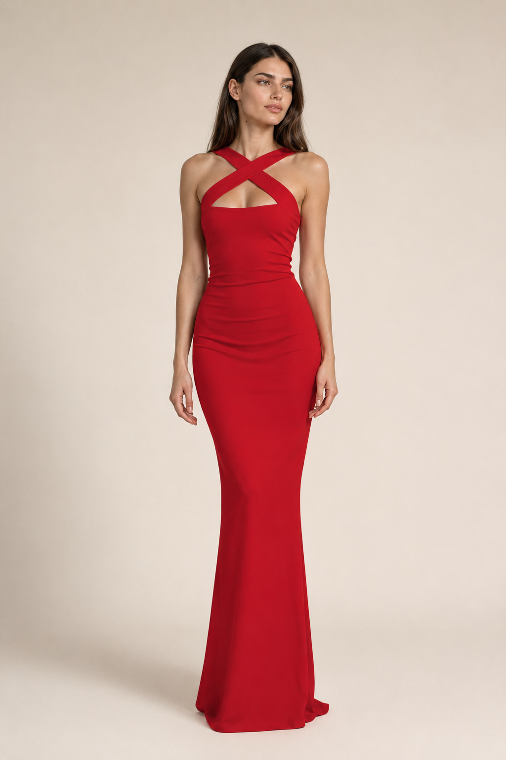 Naomi | Cross-Neck Bodycon Maxi