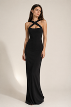 Naomi | Cross-Neck Bodycon Maxi