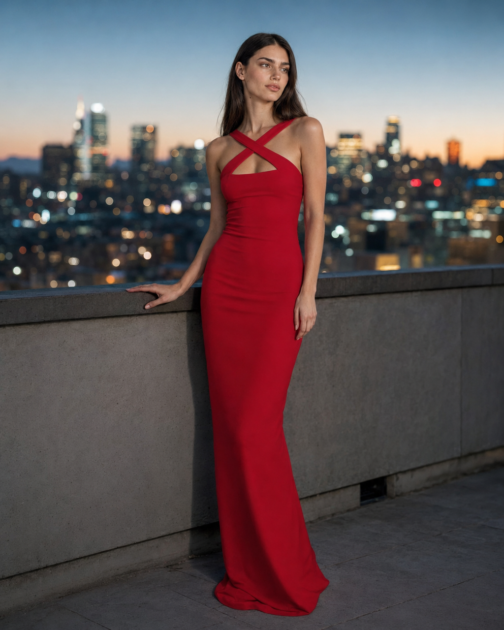 Naomi | Cross-Neck Bodycon Maxi