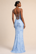 Aurora | Embroidered Open-Back Gown