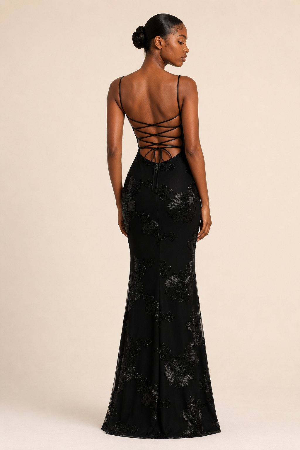 Aurora | Embroidered Open-Back Gown