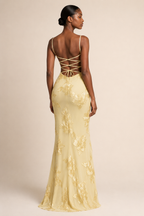 Aurora | Embroidered Open-Back Gown